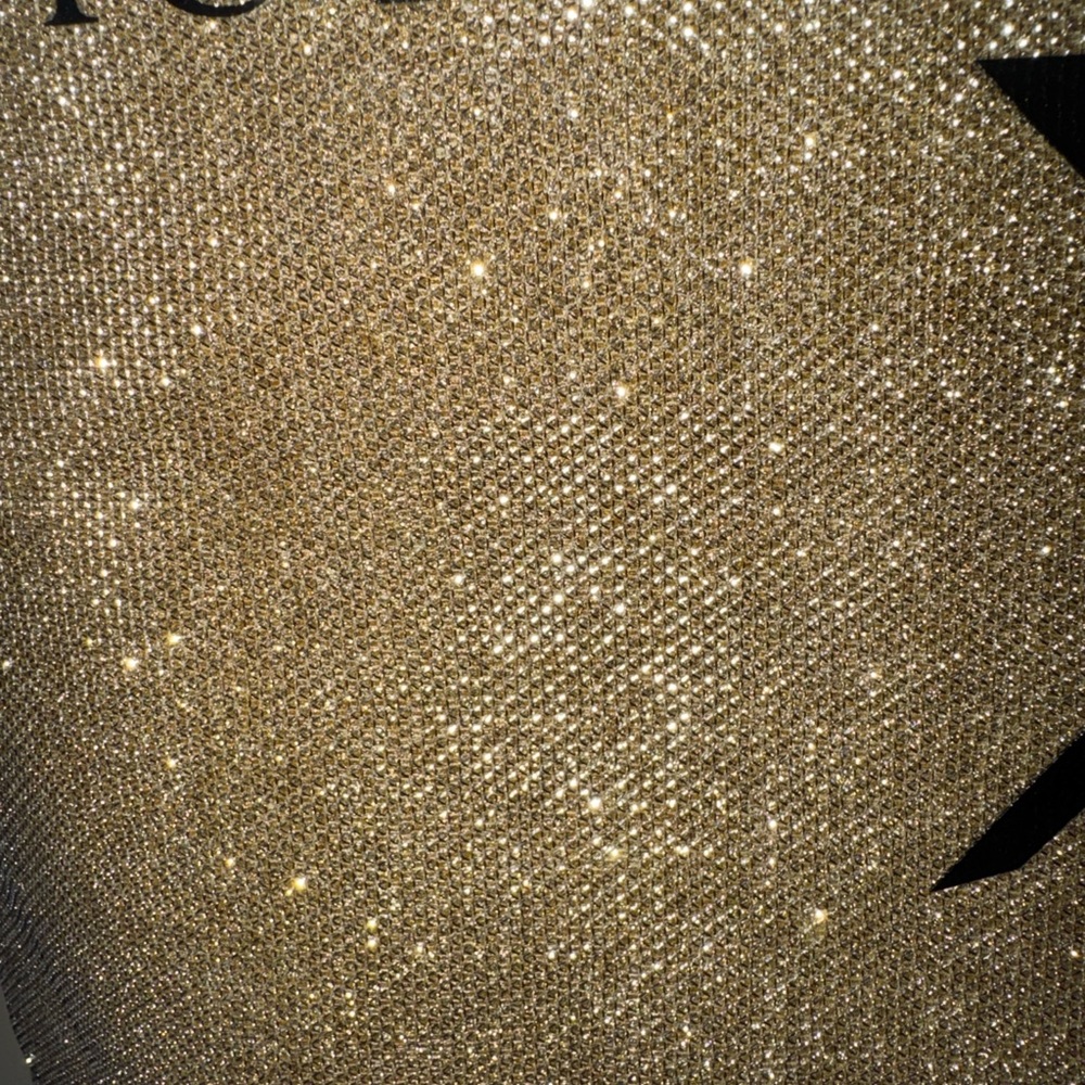 Victoria’s Secret Sparkly Gold Tote w/ Black Heart Logo – Like New Condition - Picture 2 of 6